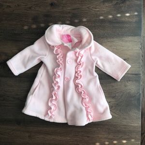 Adorable pink ruffle peacoat size 18 mos